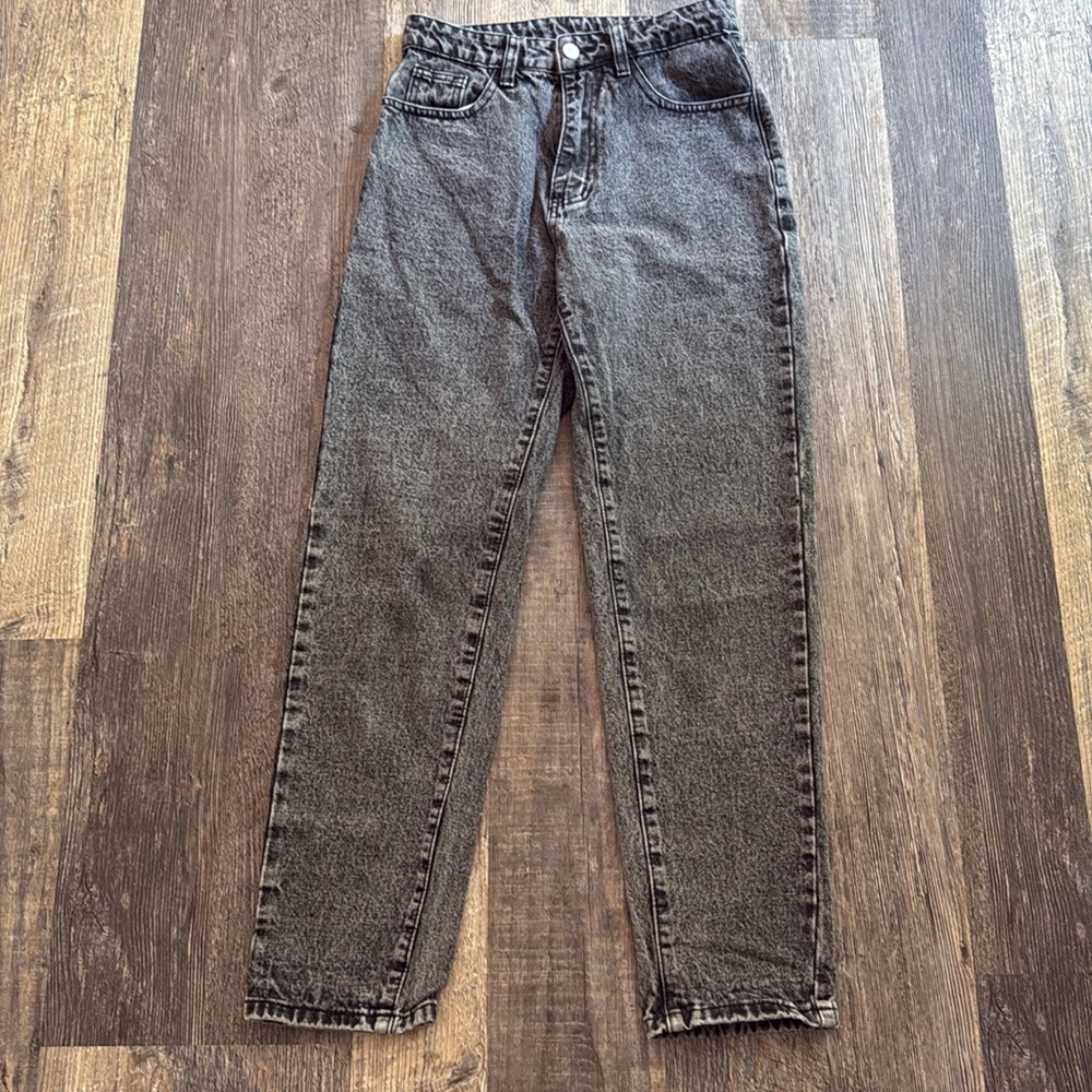 SHEIN Gray Black High Rise Waist Mom Denim Jeans Women’s Size Small - Picture 3 of 9